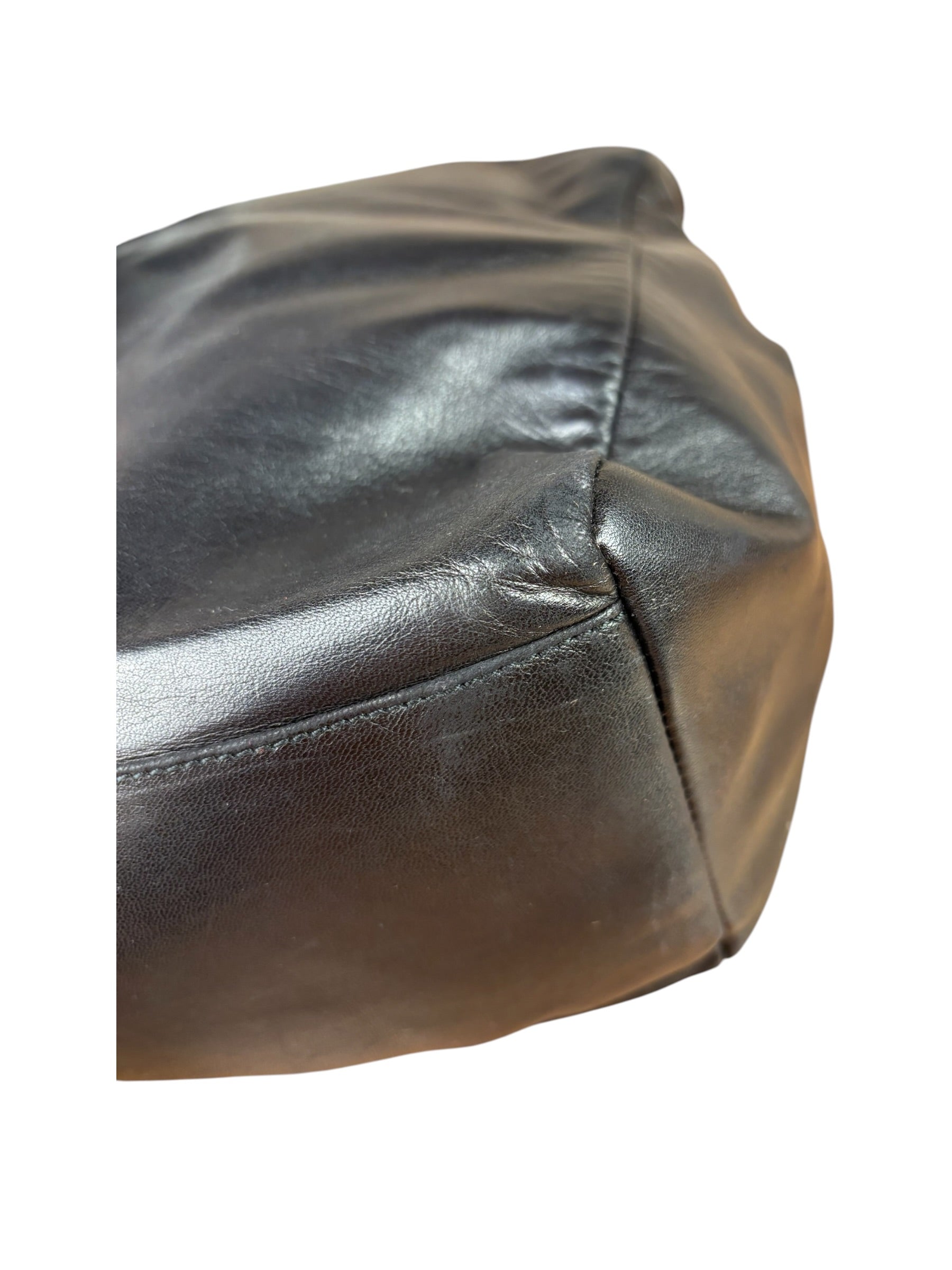 Prada Black Leather Tote Bag