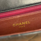 Chanel Black Diamond Stitch Lambskin Square Flap 1988
