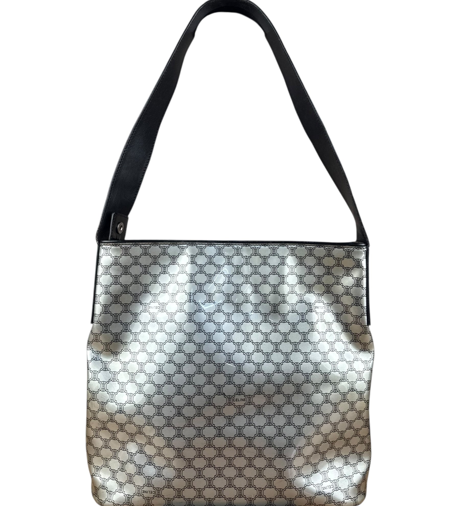 Celine Vintage Macadam Vinyl Bucket Bag