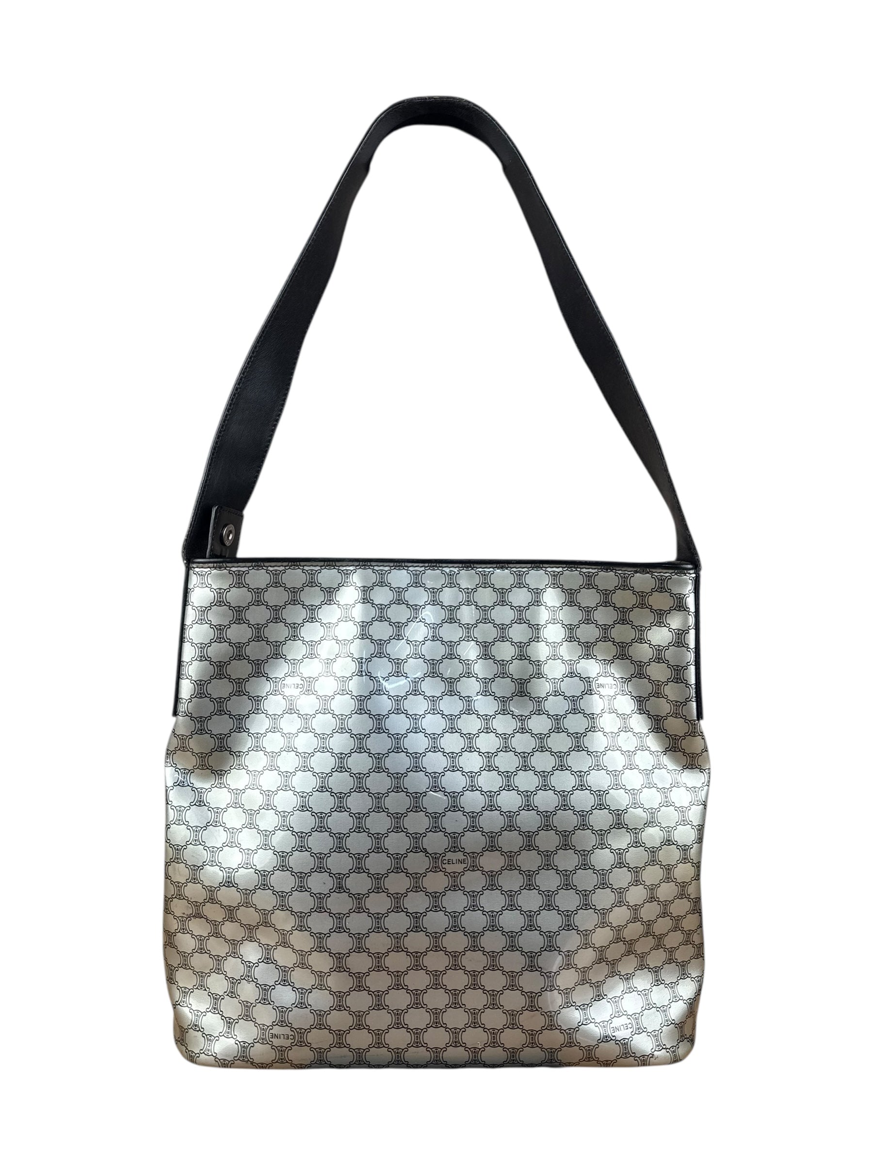 Celine Vintage Macadam Vinyl Bucket Bag