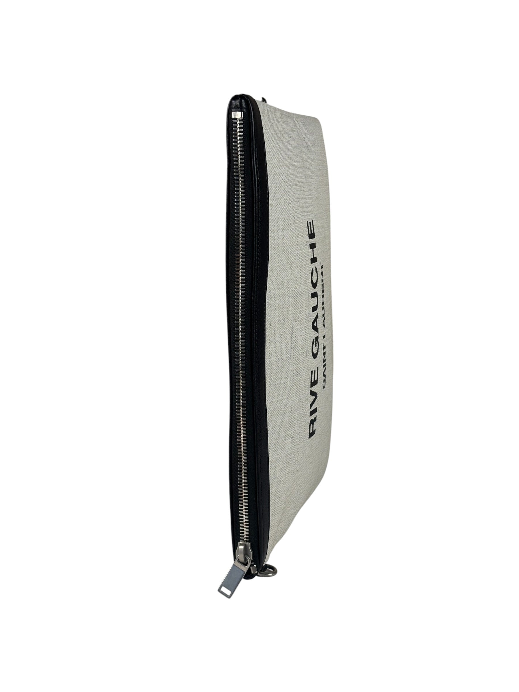 Yves Saint Laurent Off-White Rive Gauche Zipped Pouch