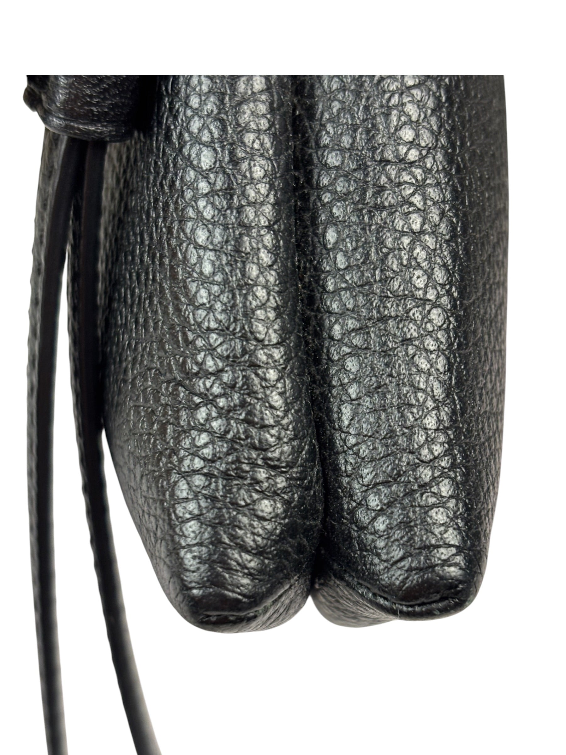 Coach Black Pebbled Leather Dual Zip Wristlet Wallet