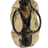 Gucci Beige Leather Trim Diamante Canvas Sukey Tote