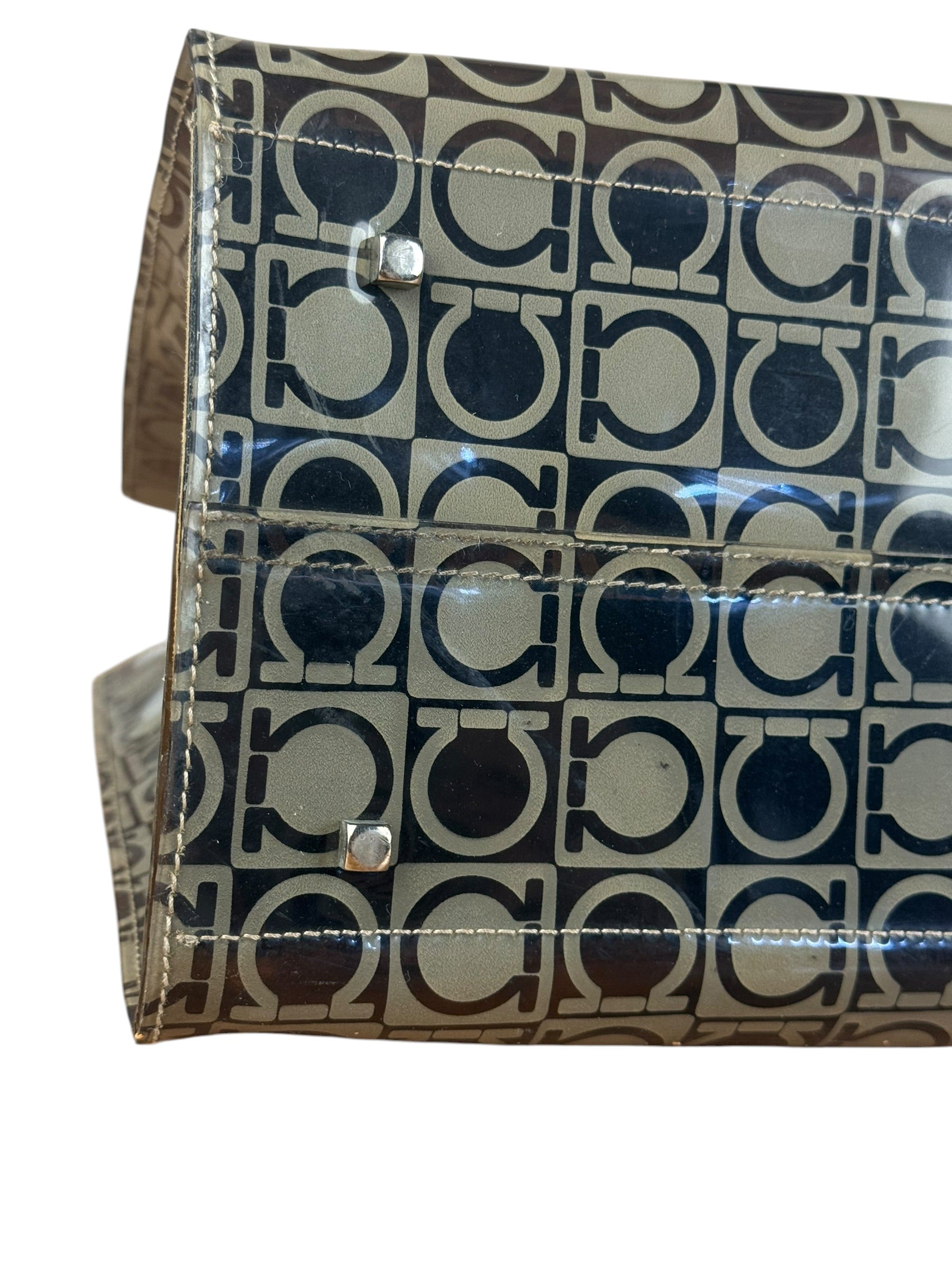 Salvatore Ferragamo Gancini Vinyl Tote/Hand Bag