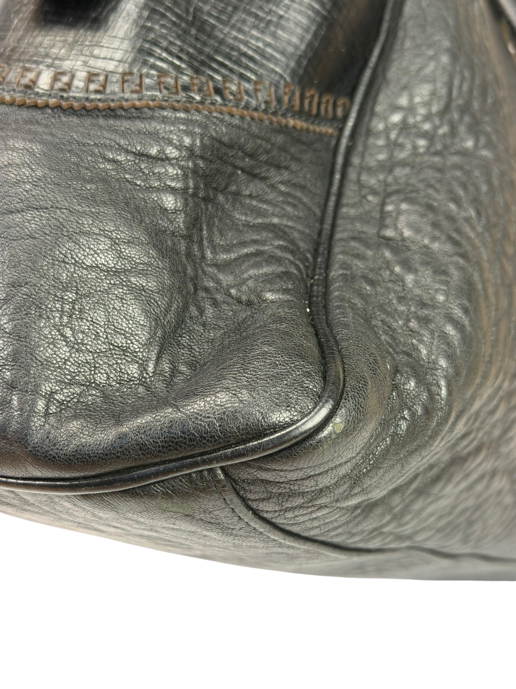 Fendi Black Leather Etniko Du Jour Shoulder Bag