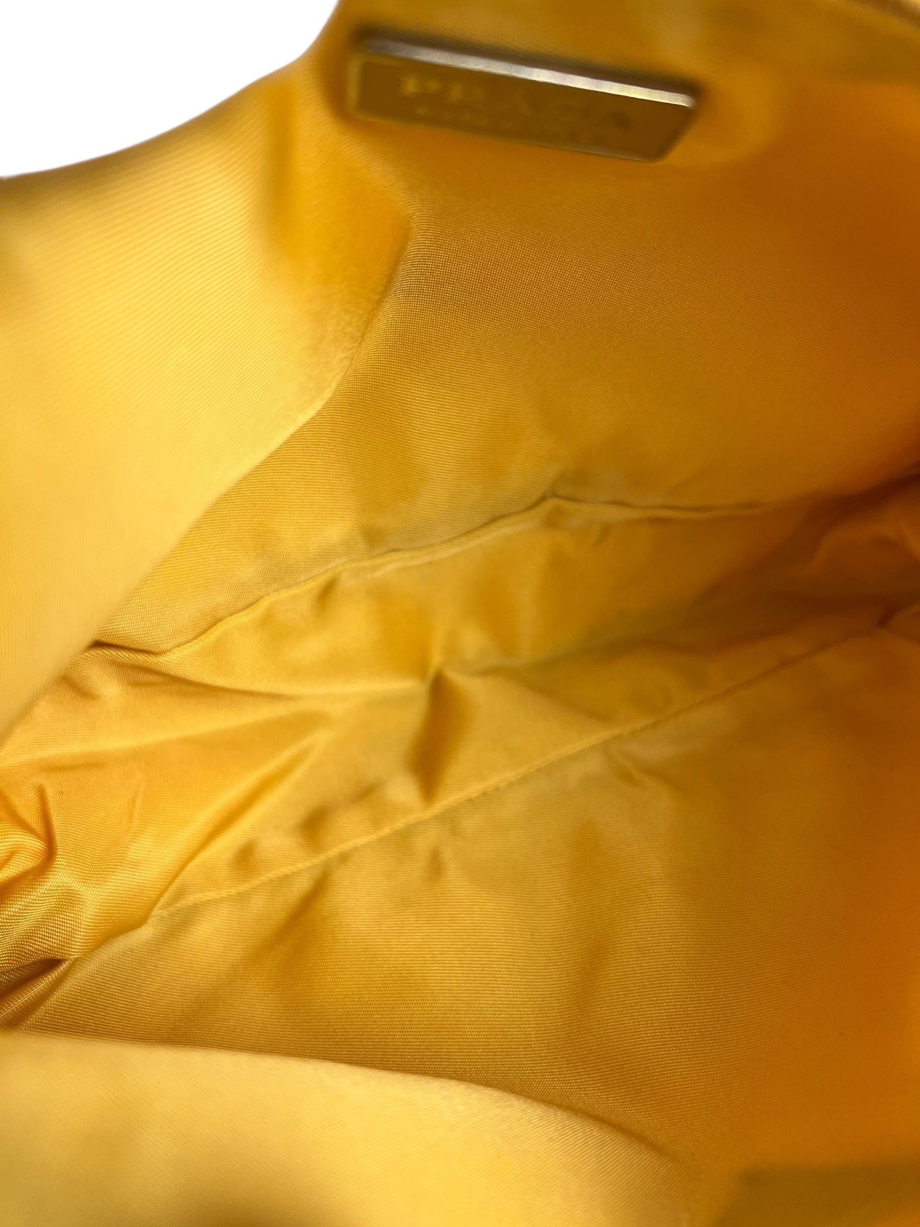 Prada Vintage Nylon Yellow Pochette