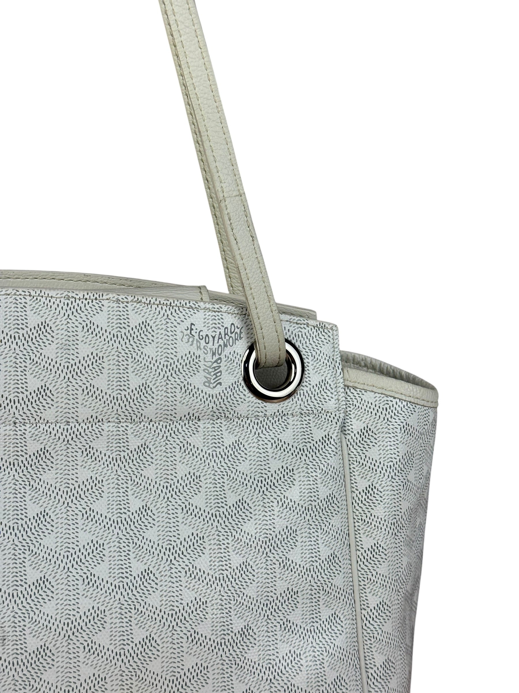 Goyard White Goyardine Sac Rouette PM Shoulder Tote