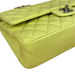 Chanel Yellow Neon Quilted Leather Classic Double Flap Bag 2010