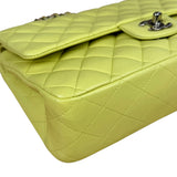 Chanel Yellow Neon Quilted Leather Classic Double Flap Bag 2010