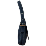 Fendi FF Wave Buckle Denim Baguette