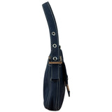 Fendi FF Wave Buckle Denim Baguette