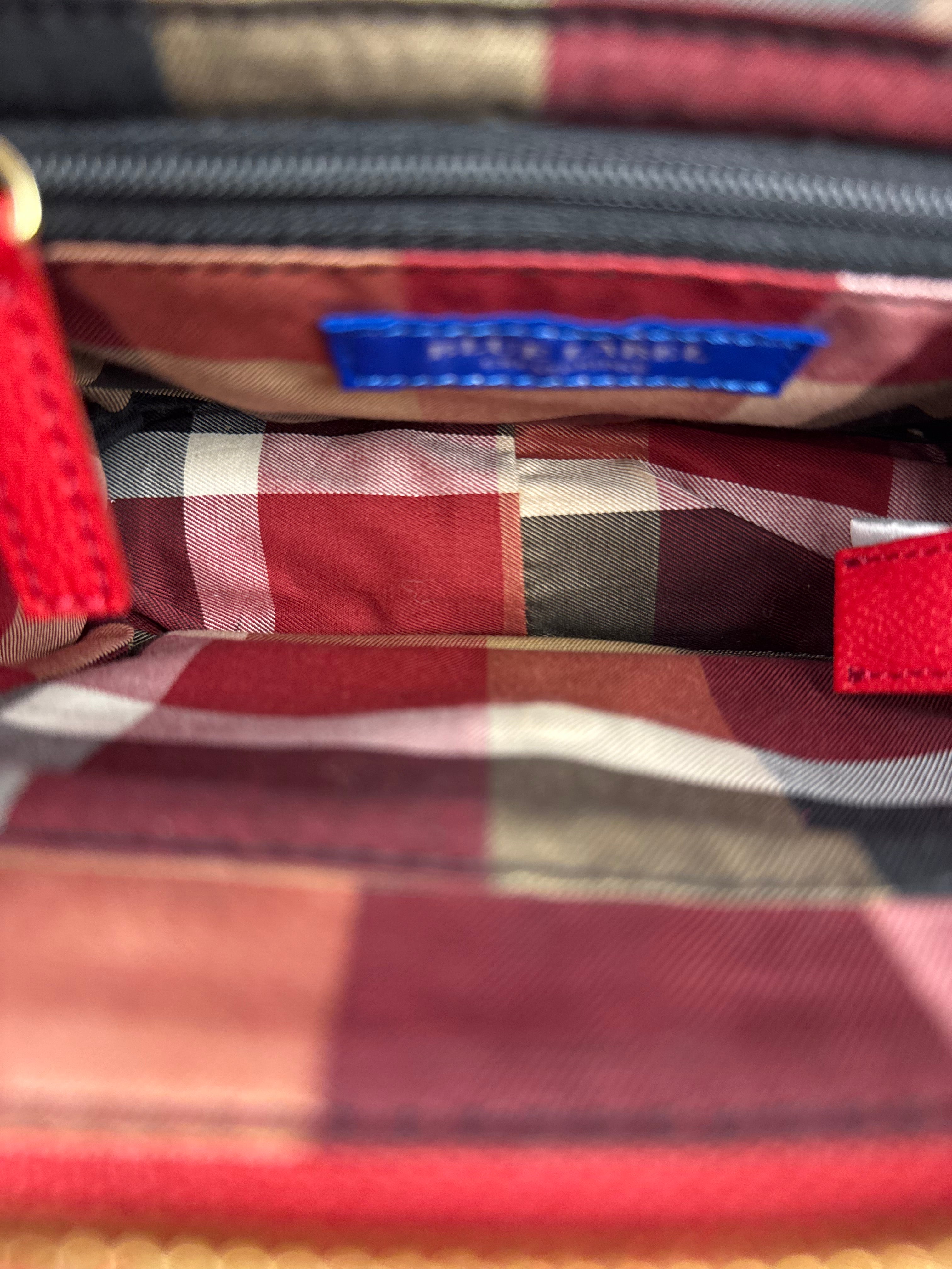 Blue Label Crestbridge Red Pebbled Leather Two-Way Bag