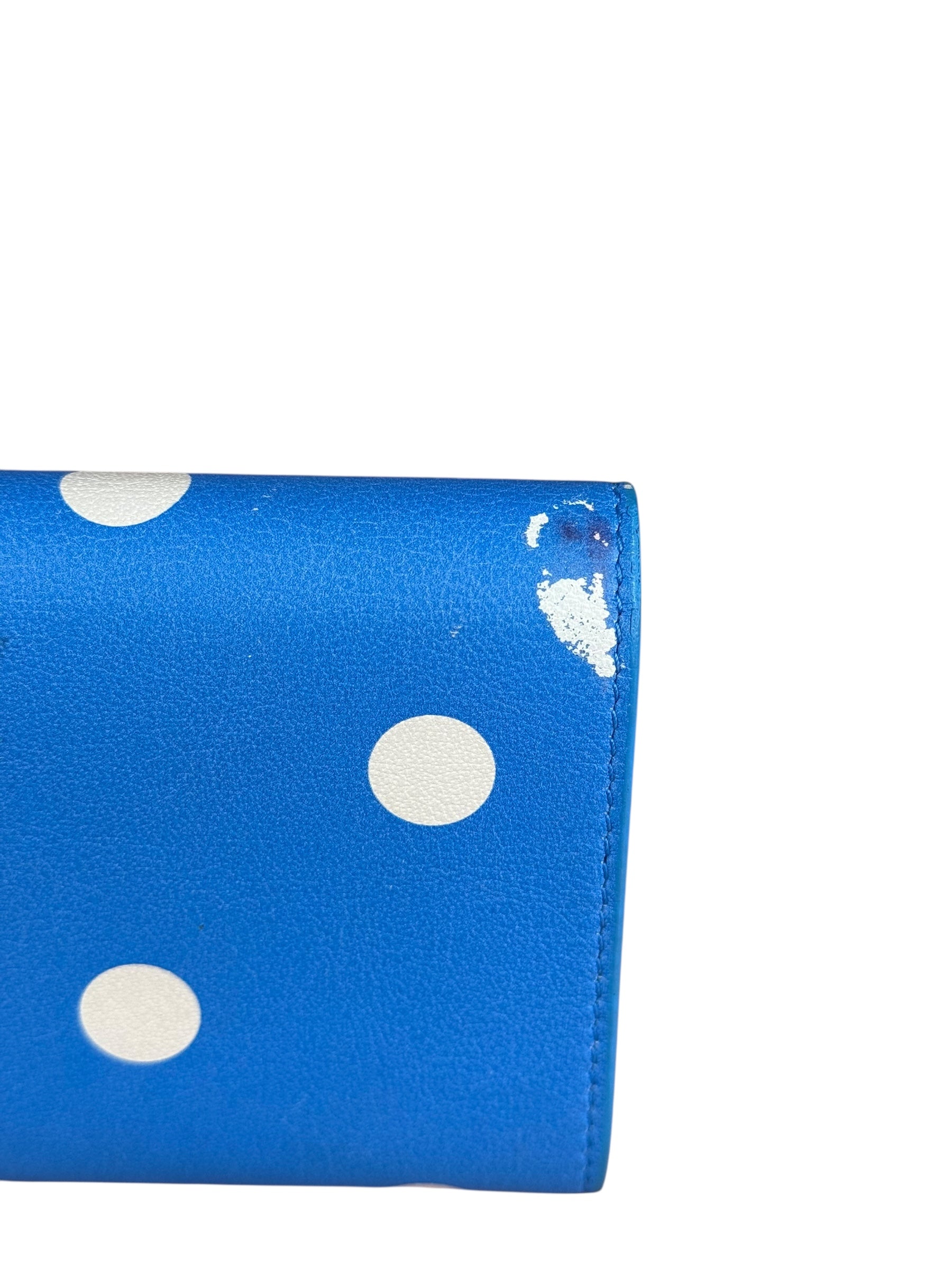 Balenciaga Blue Polka Dot Tri-Fold Wallet