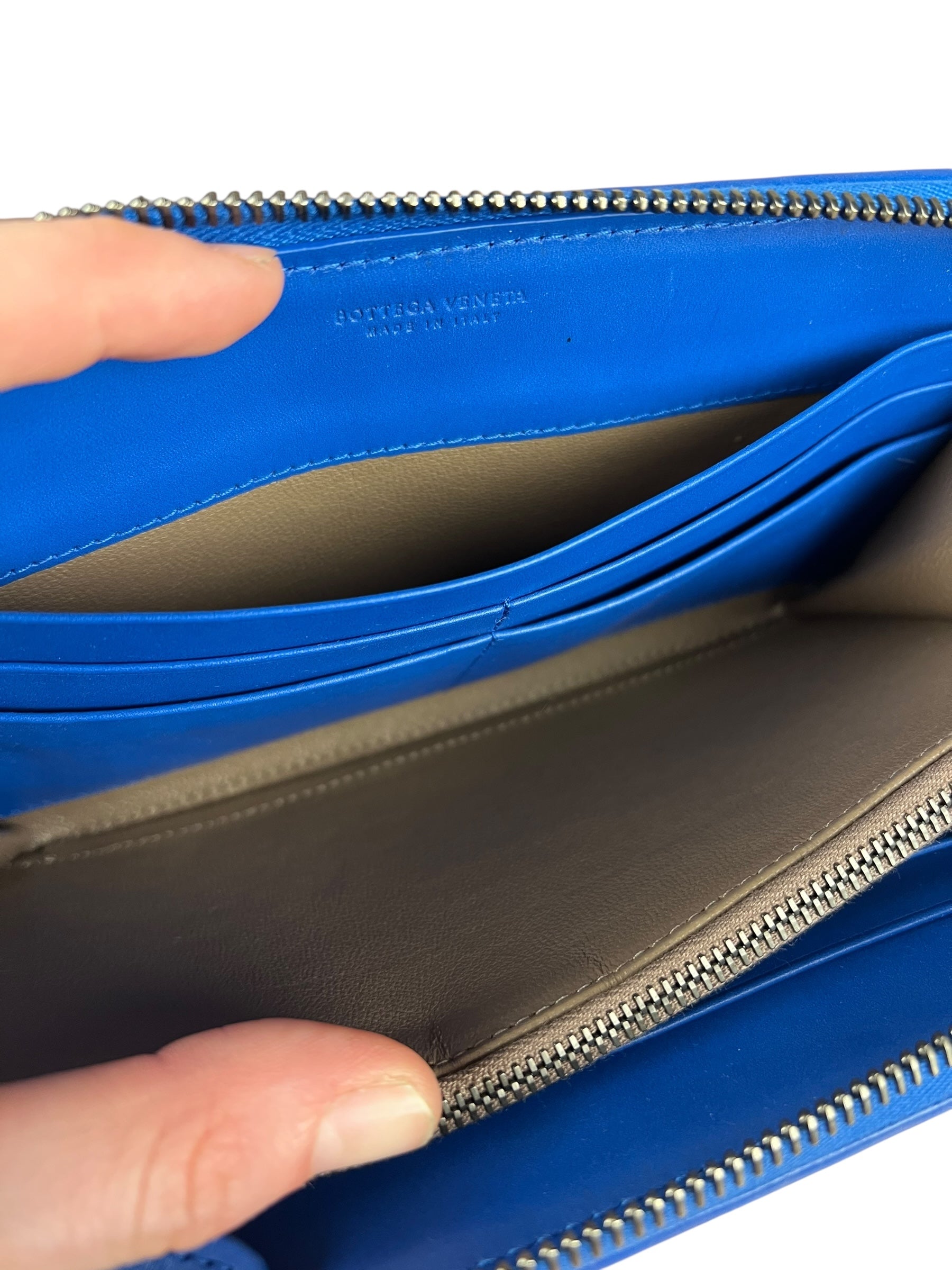 Bottega Veneta Intrecciato Long Wallet Blue