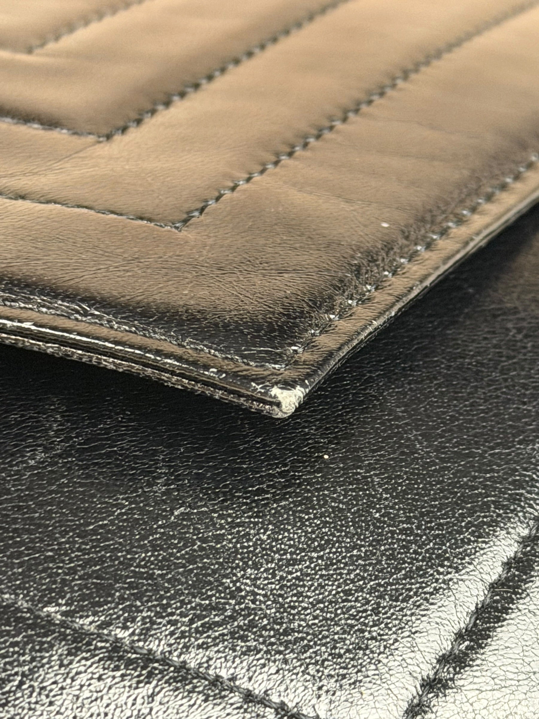 Yves Saint Laurent Black Quilted Leather Clutch
