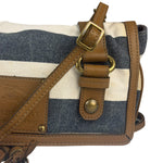 Burberrry Multicolor Leather Trim Striped Crossbody Bag