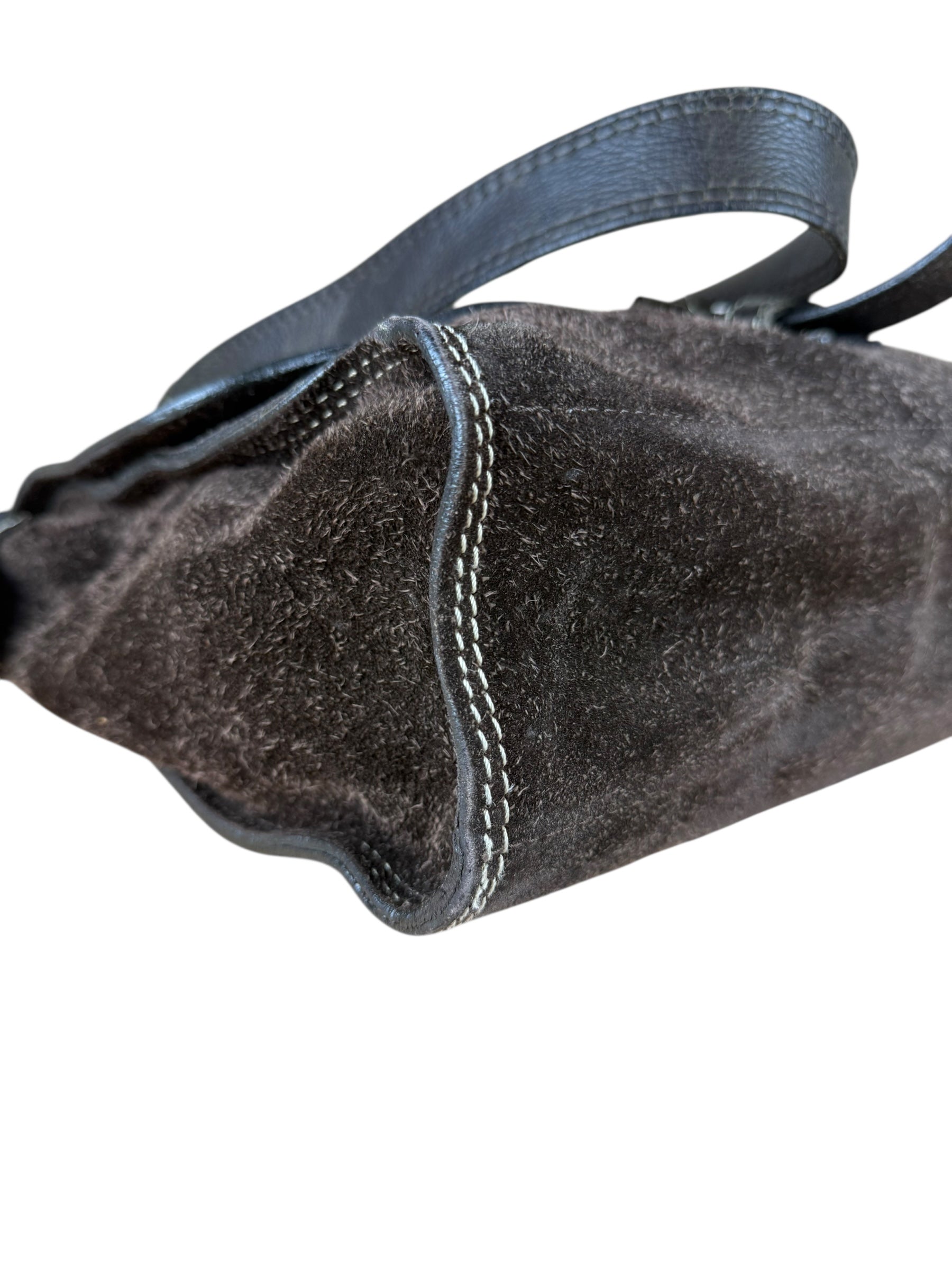 John Varvatos Suede Messenger Bag