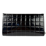 Chanel Black Patent Leather Chocolate Bar Flap Bag 2000
