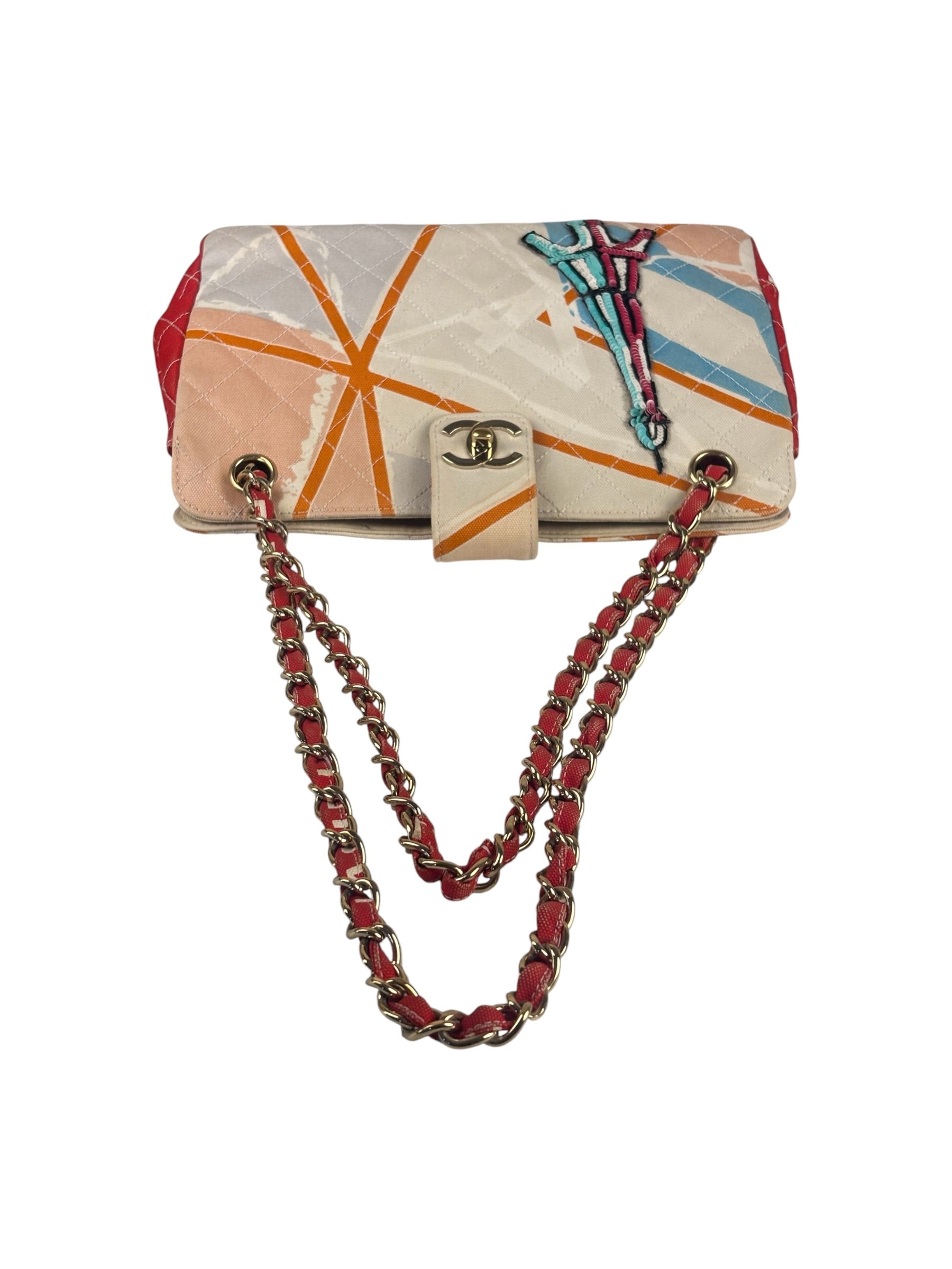 Chanel Map of Paris Quilted Print CC Chain Handbag 2005