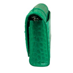Balenciaga Green Crocodile Embossed Hourglass Wallet On Chain