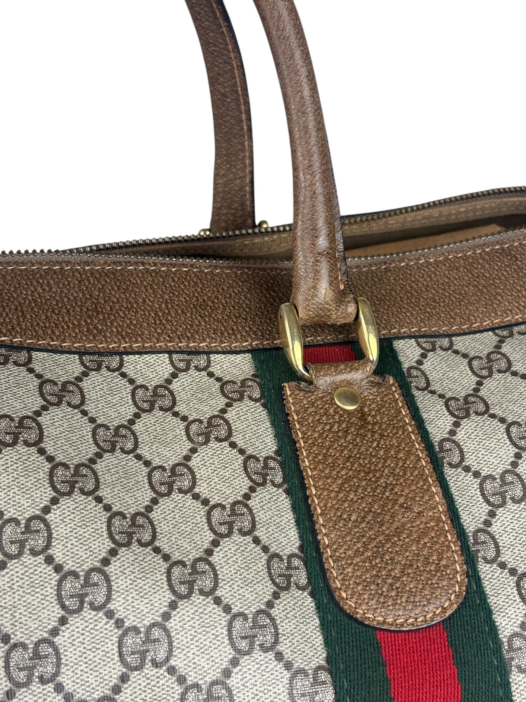 Gucci GG Vintage Coated Canvas Boston Bag