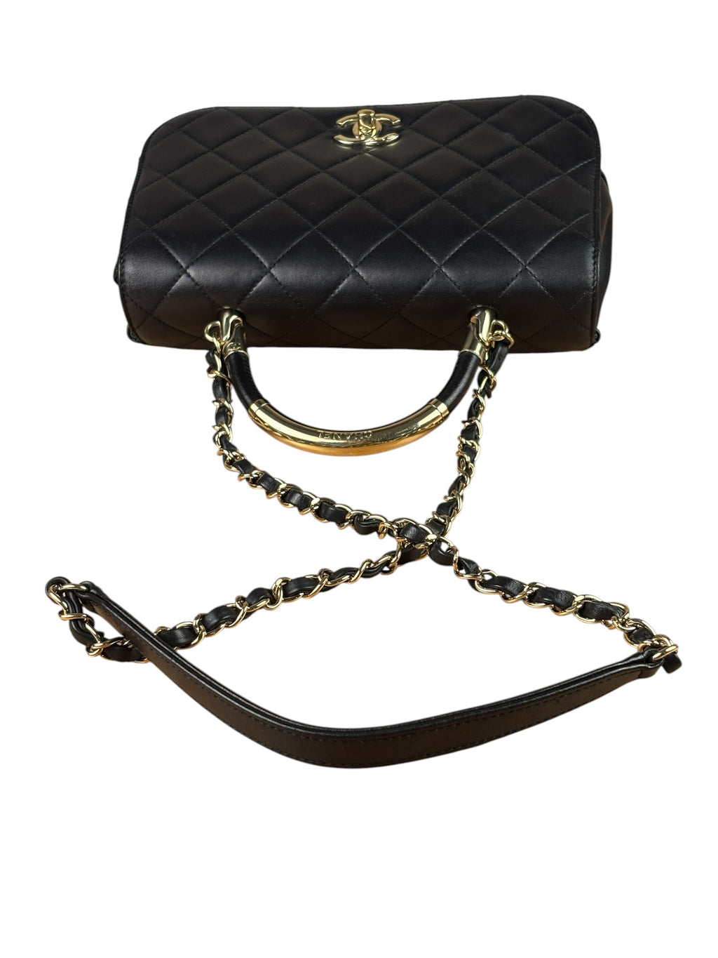 Chanel Black Quilted Lambskin Small Carry Chic Flap Two-Way Bag 2017