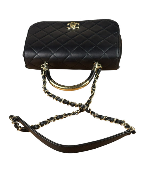 Chanel Black Quilted Lambskin Small Carry Chic Flap Two-Way Bag 2017