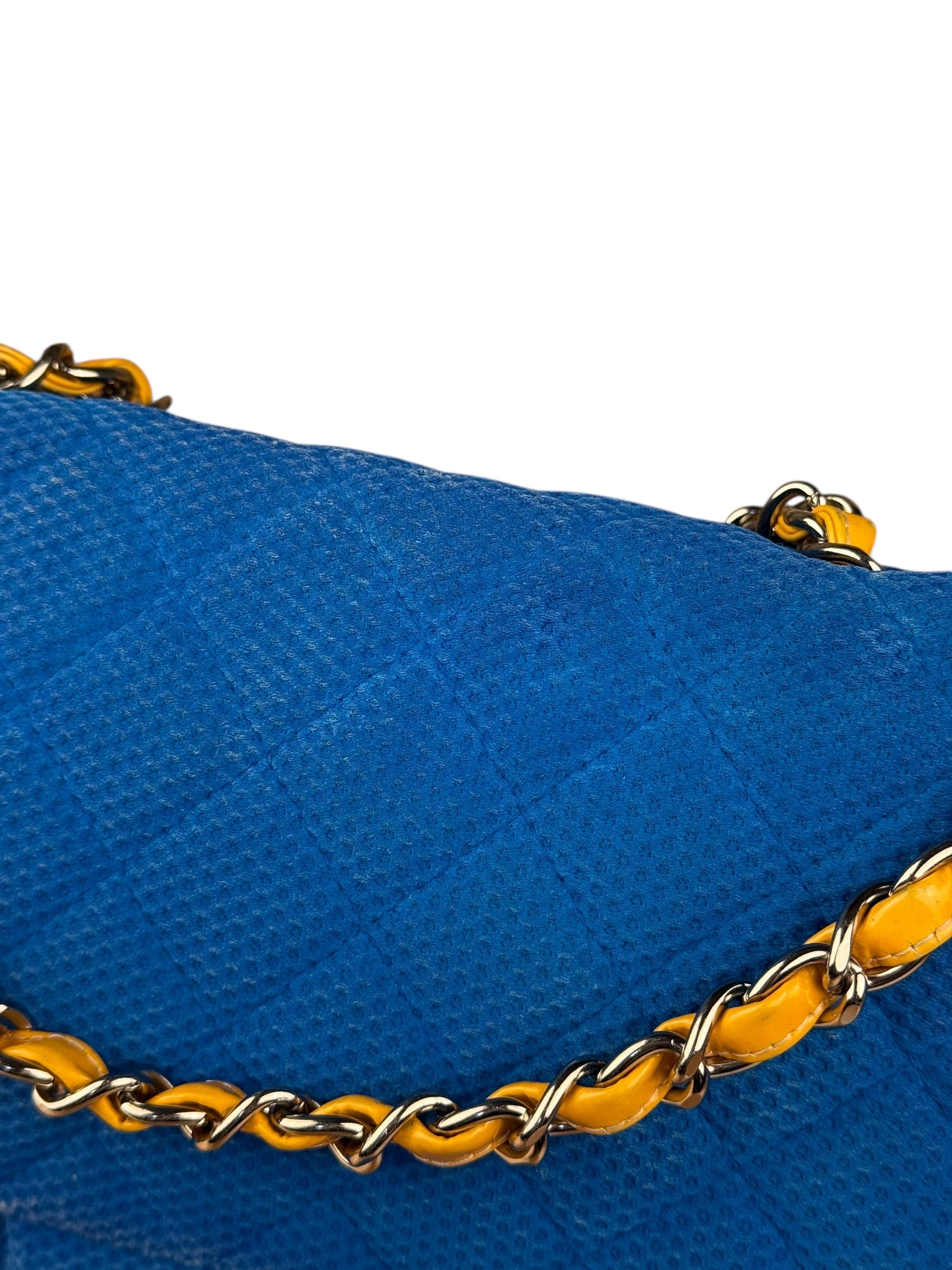 Chanel Medium Quilted Perforated Jersey Single Flap 2009