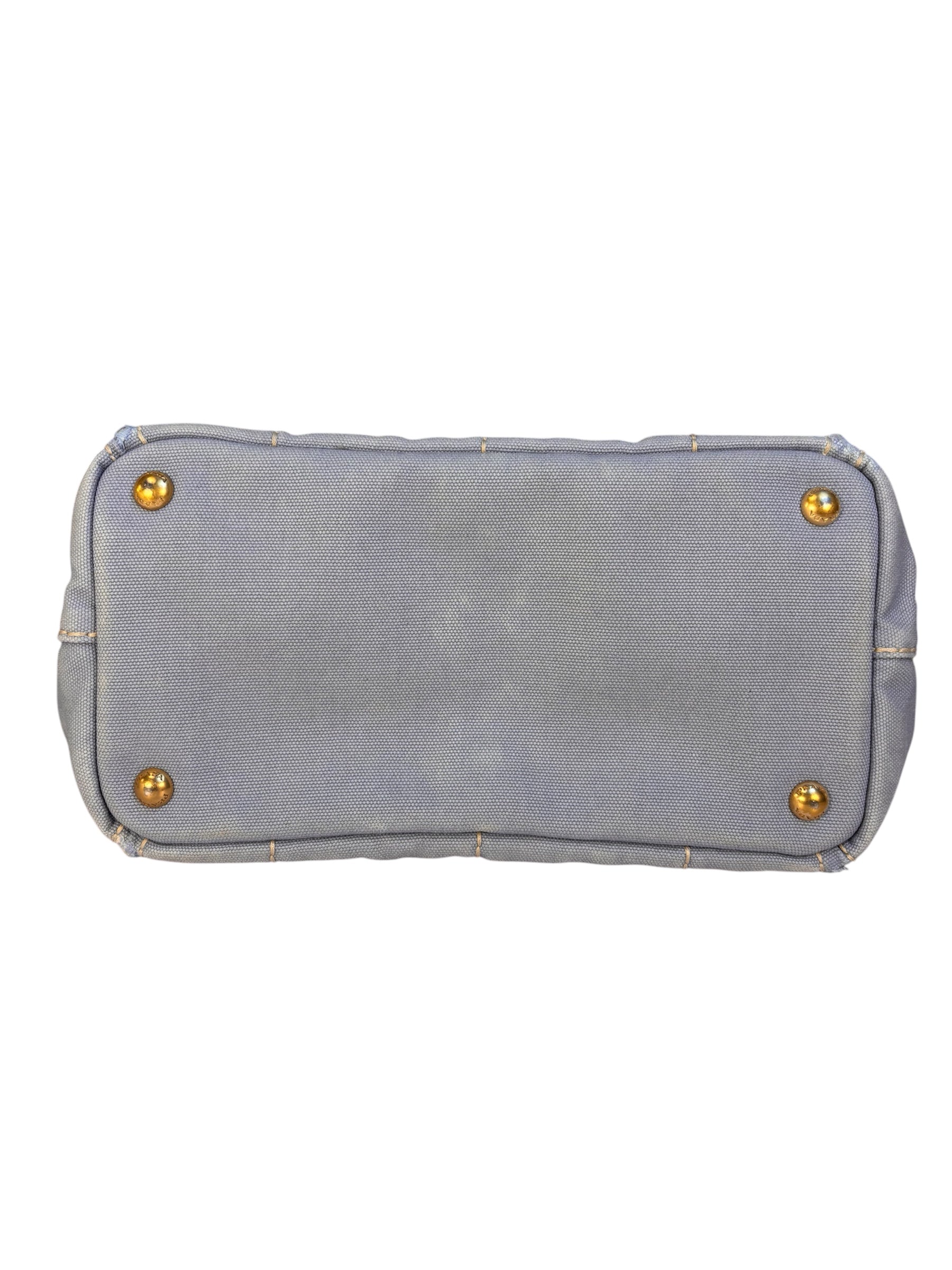 Prada Light Blue Canapa Canvas Two-Way Tote