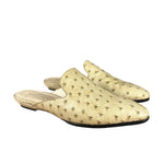 Helene Arpels Ostrich Leather Mule Tan