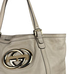 Gucci Britt Leather Tote Beige