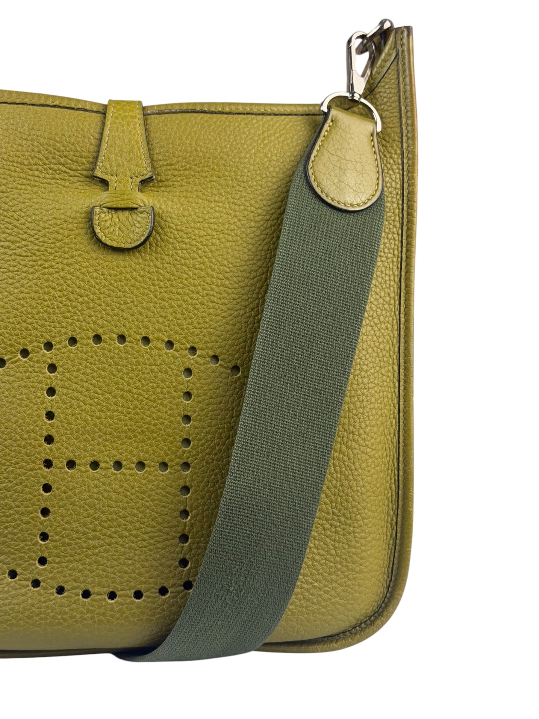 Hermes Green Leather Evelyne TMP Crossbody Bag
