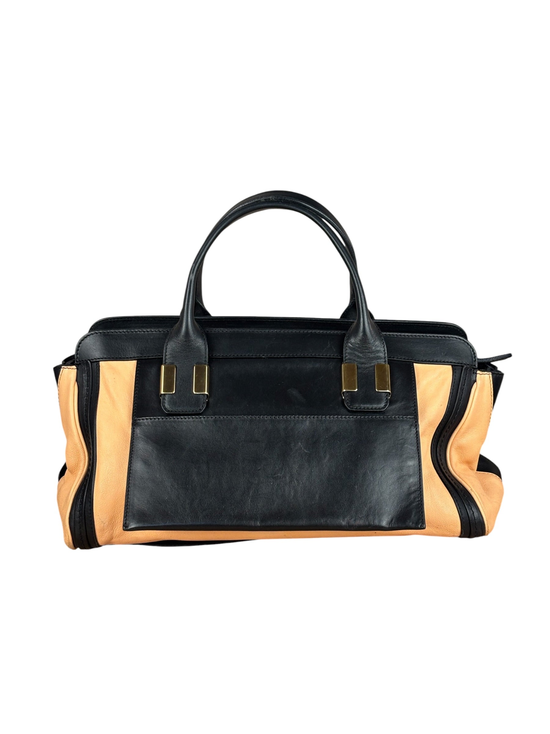 Chloe Nude Pink/Black Alice Satchel Shoulder Bag