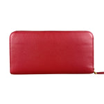 Prada Red Saffiano Leather Long Zippy Wallet