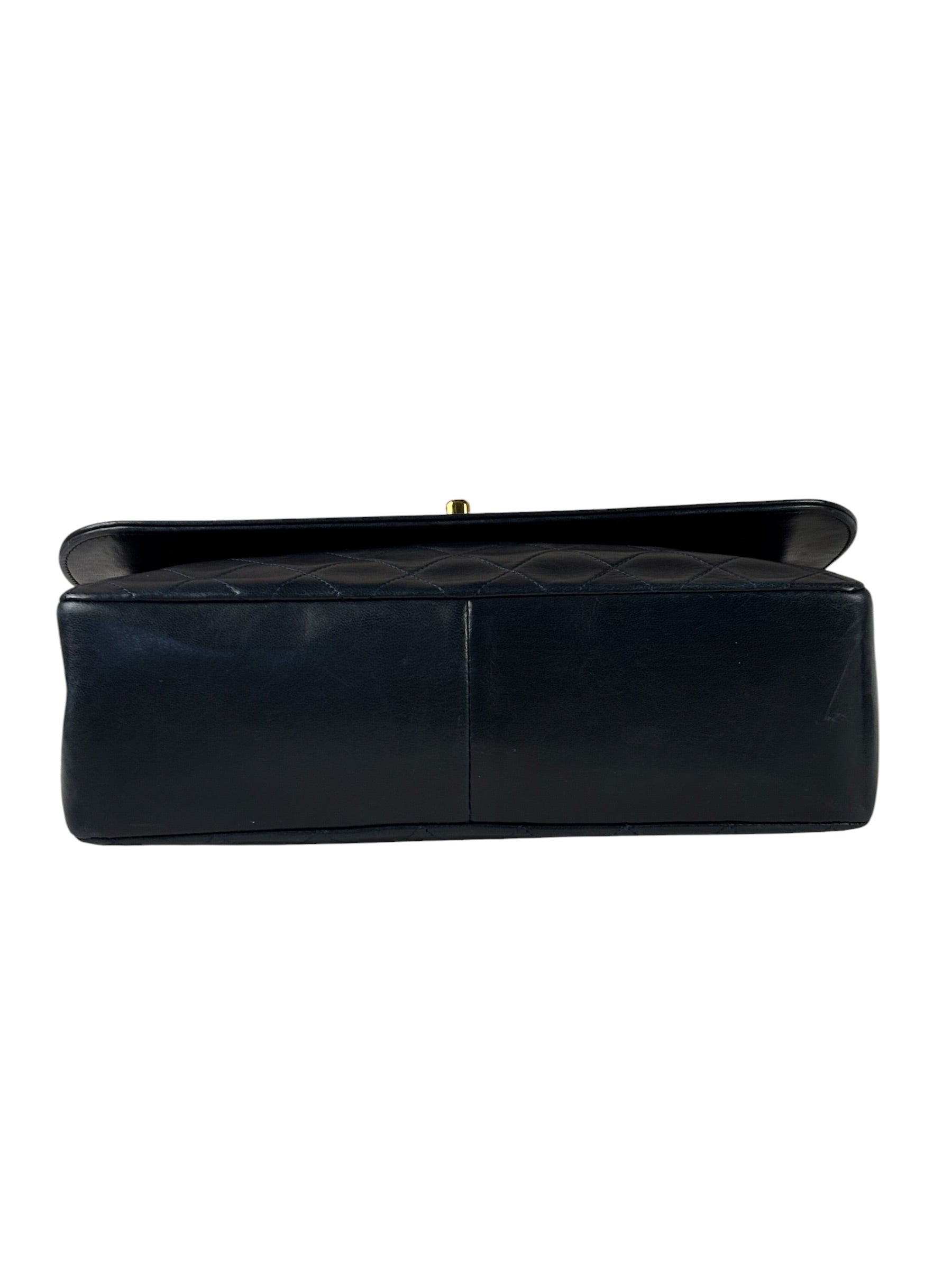 Chanel Vintage Navy Quilted Lambskin Flap Bag 1989