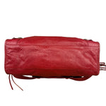 Balenciaga Red Leather Moto City Shoulder Bag Medium