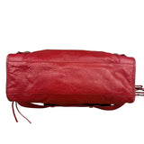 Balenciaga Red Leather Moto City Shoulder Bag Medium