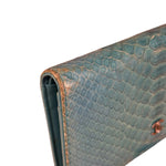 Chanel Turquoise Blue Python Long Wallet 2014