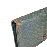 Chanel Turquoise Blue Python Long Wallet 2014