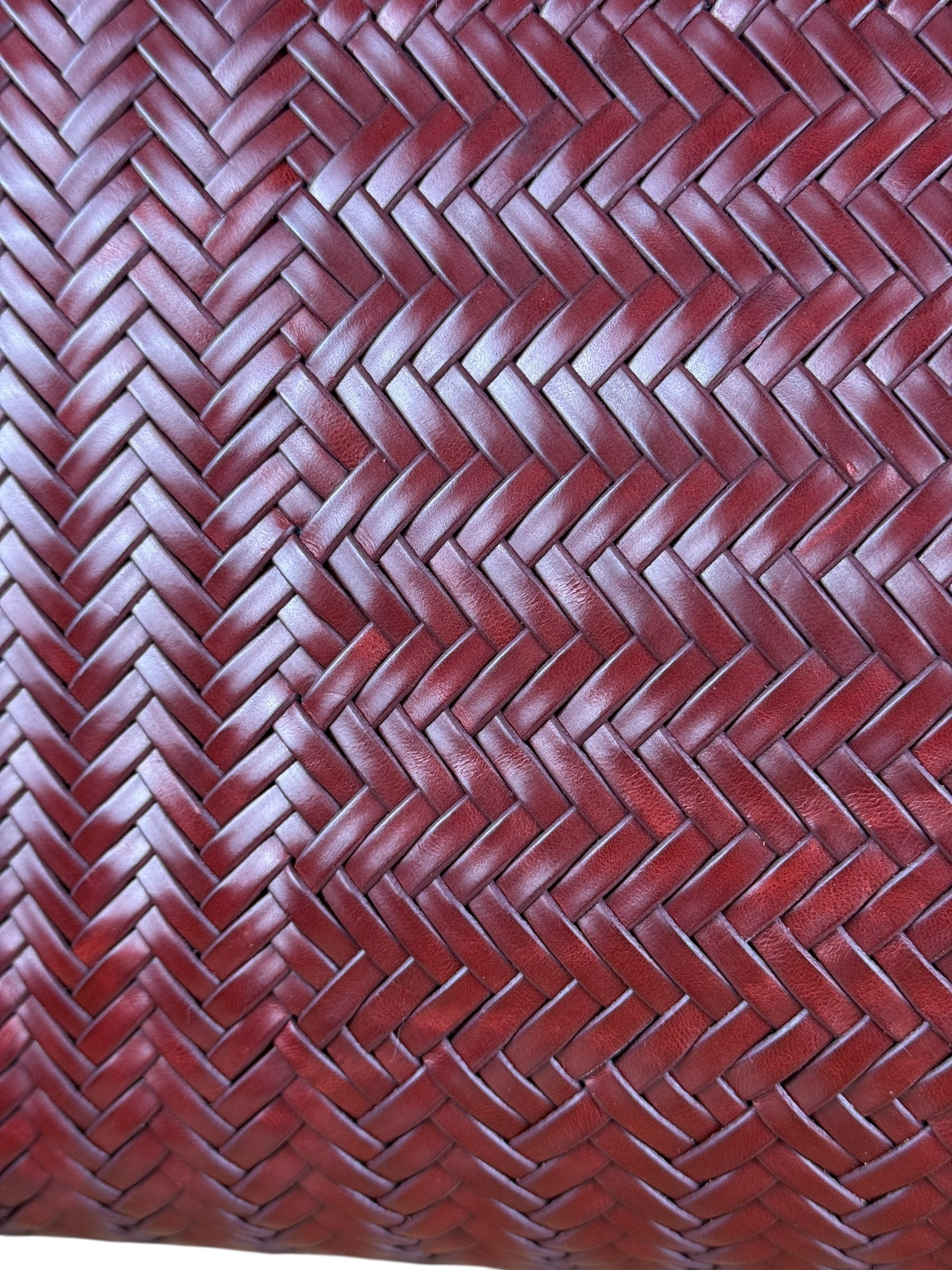 Polo Ralph Lauren Red Woven Leather Tote