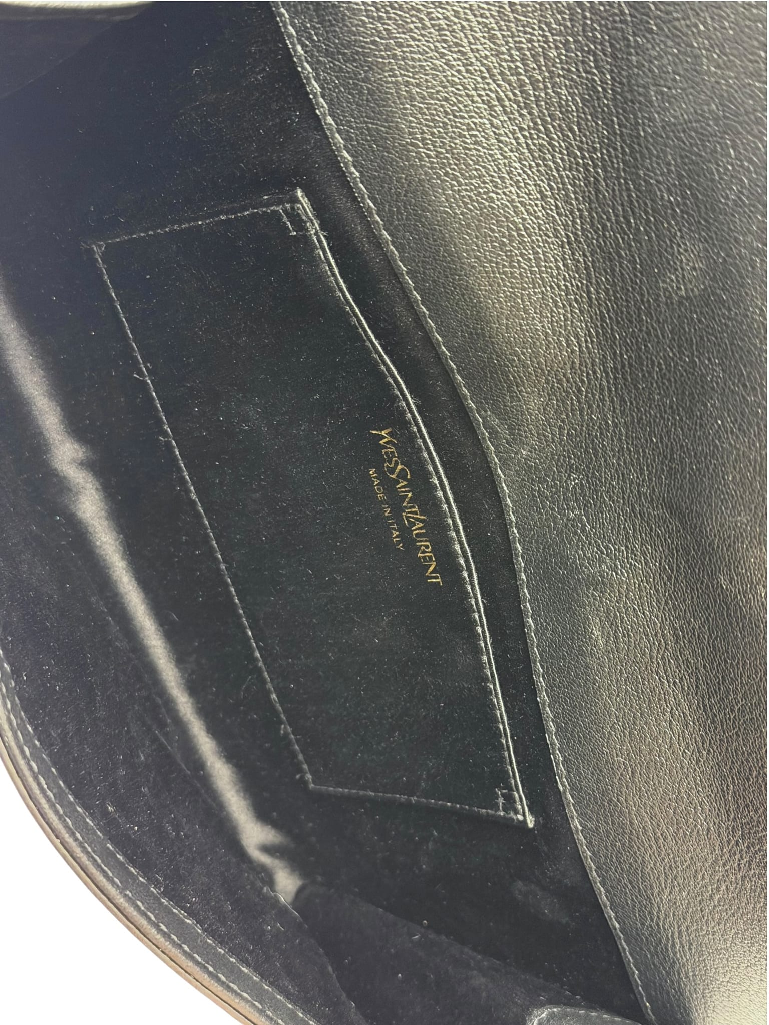 Yves Saint Laurent Black Leather Flap Clutch
