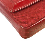 Chanel Dark Red East West Chocolate Bar Patent Trim Handbag 2002-03