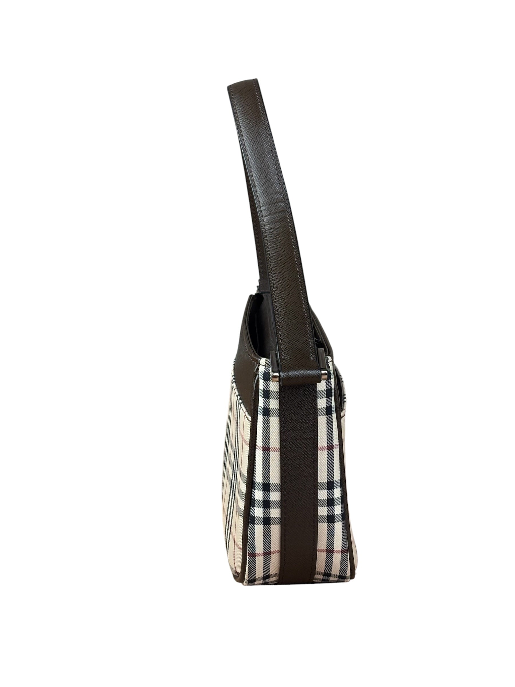 Burberry Vintage Leather Trim House Check Pochette