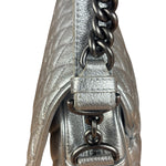 Chanel CC Silver Metallic Quilted Flap Shoulder Bag 2017