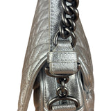 Chanel CC Silver Metallic Quilted Flap Shoulder Bag 2017