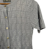 Fendi FF Grey Button Up Short Sleeve