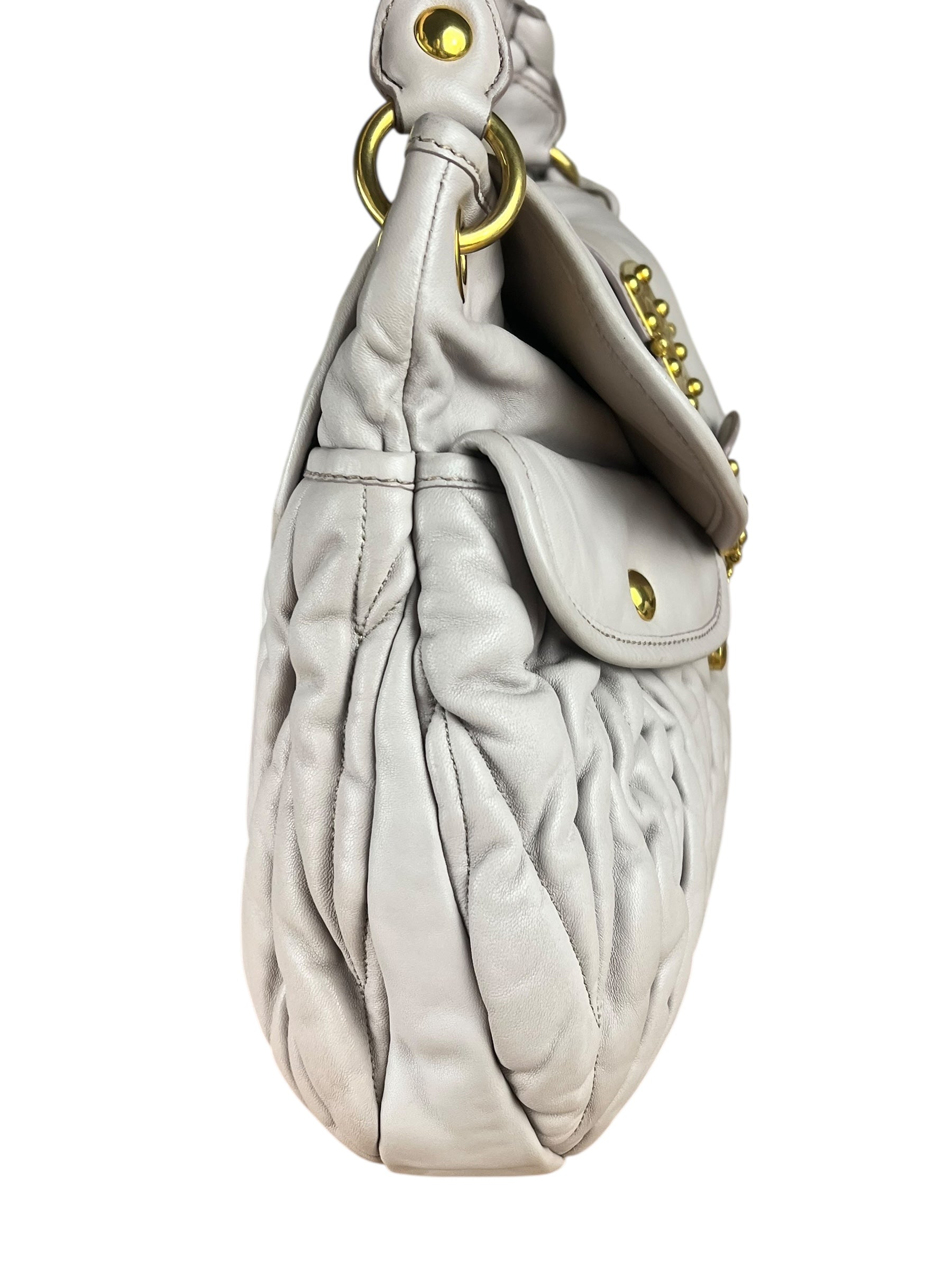 Miu Miu Lilac Nappa Leather Shoulder Bag