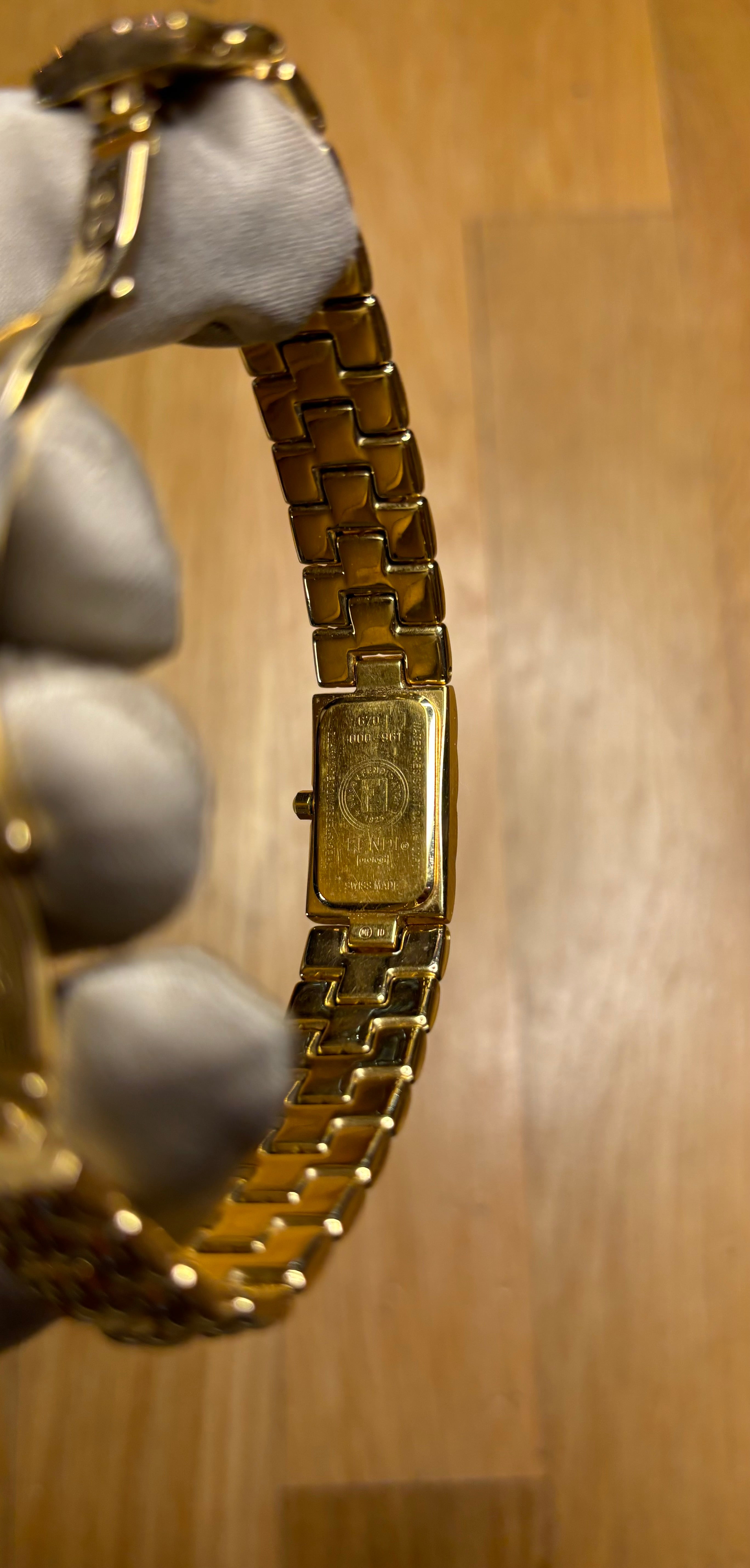 Fendi Gold Plated Rectangular Champagne Dial