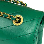 Chanel Green Lambskin Shoulder Bag 2018