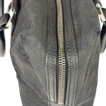 Gucci Black Leather Trim GG Top Handle Bag